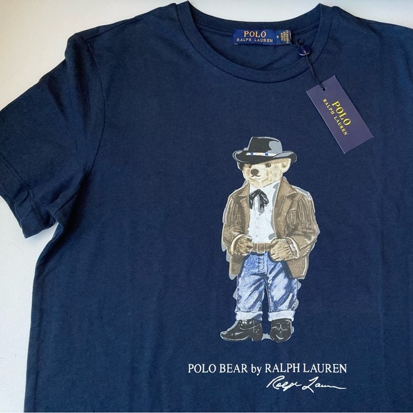 Ralph Lauren Polo Bear Men`s T-Shirt S Navy Blue Cotton Short Sleeve New - Picture 3 of 3